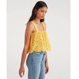 NWT 7 For All Mankind Eyelet Tank Top in Dandelion